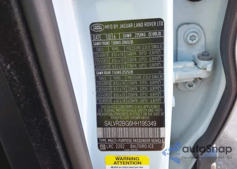 2017 Land Rover Range Rover Evoque Hse from USA, damaged, VIN SALVR2BG6HH195349